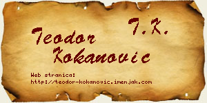 Teodor Kokanović vizit kartica